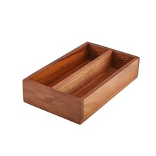 GenWare Acacia Wood 2 Compartment Cutlery Tray