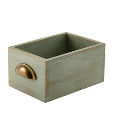 Green Wash Acacia Wood Display Drawer 21.5cm X 15cm X 11cm