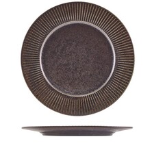 Terra Porcelain Fluted Winged Plate 29cm Black (Box of 6)