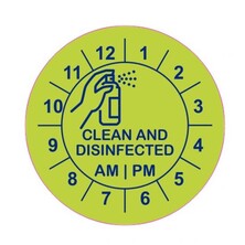 Harfield Removable Clean and Disinfected Clock Label Roll of 500 (819HOU)