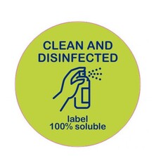 Harfield Removable Clean and Disinfected Round Label Box of 1000 (820DIS)