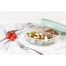 Harfield 3 Compartment Food Container With Lid 21cm Dia x 4.5cm High (496)