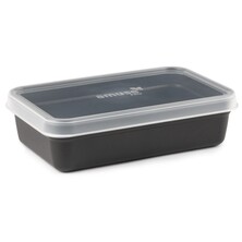 Harfield Black Rectangular Bowl With Clear Lid 950ml (A695BLA)