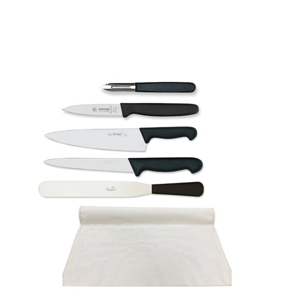 Knife Set Giesser Medium With 25cm Cooks Knife In Cotton Wallet