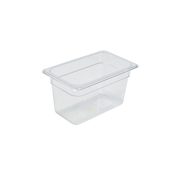 Food Pan Gastronorm Polycarbonate GN1/4 26.5cm X 16.2cm X 15cm Deep