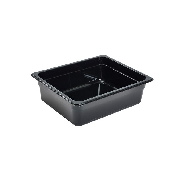 Food Pan Gastronorm Polycarbonate GN1/2 32.55cm X 26.5cm X 10cm Deep Black