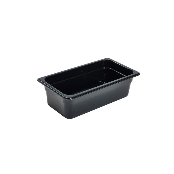 Food Pan Gastronorm Polycarbonate GN1/3 32.5cm X 17.6cm X 10cm Deep Black