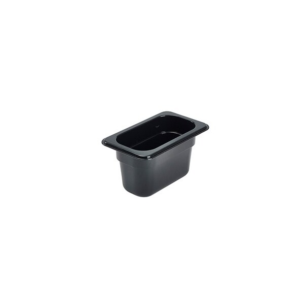 Food Pan Gastronorm Polycarbonate GN1/9 17.6cm X 10.8cm X 10cm Deep Black