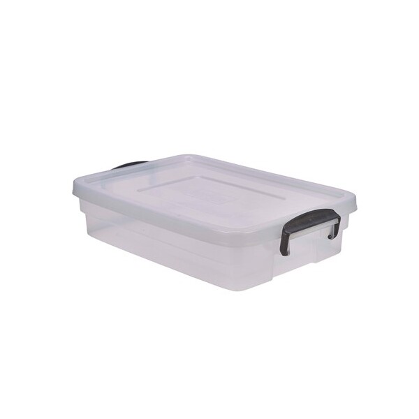 Storage Container Polyproplylene With Clip Handles 20 Ltr 59cm (L) X 40cm (W) X 13cm (H) (Pack Of 4)