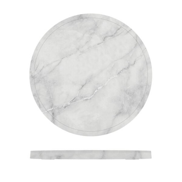 White Marble Agra Melamine Round Display Slab 28.5cm