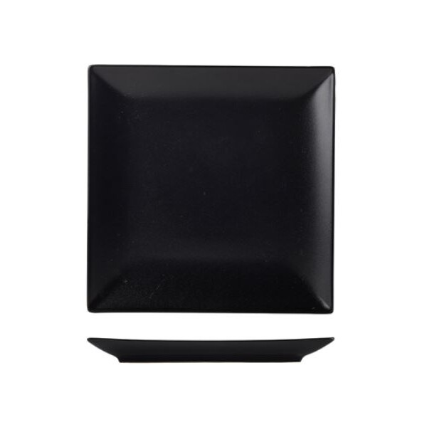 Luna Stoneware Black Square Plate 21cm (Box Of 6)