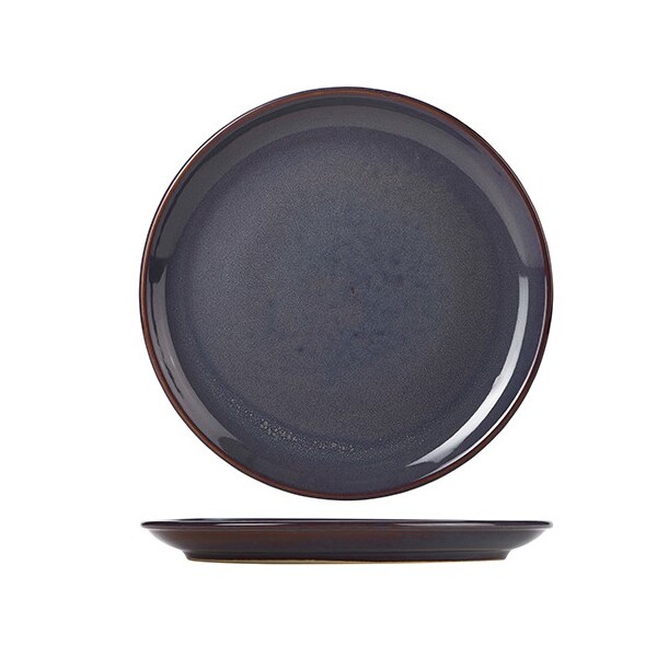 Terra Stoneware Rustic Blue Coupe Plate 27cm (Box Of 6)