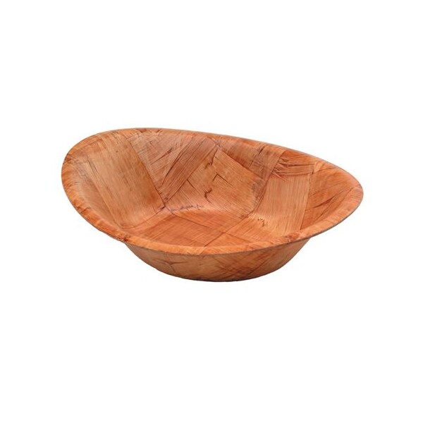 Oval Woven Wood Bowl 9" X 7" 22.9 X 17.8 X 6cm (Box Of 12)