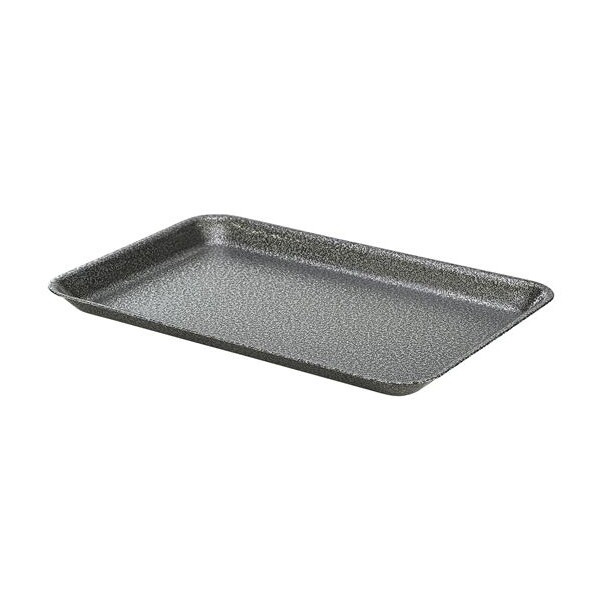 Galvanised Hammered Steel Tray Silver 31.5 X 21.5 X 2cm