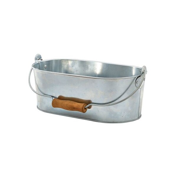 Galvanised Steel Oval Table Caddy 28 x 15.5 x 10cm