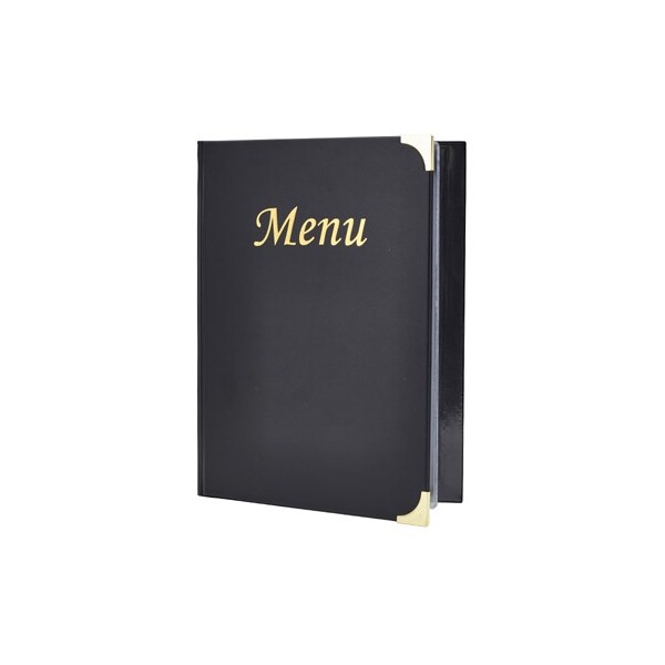 A4 Menu Holder Black 8 Pages