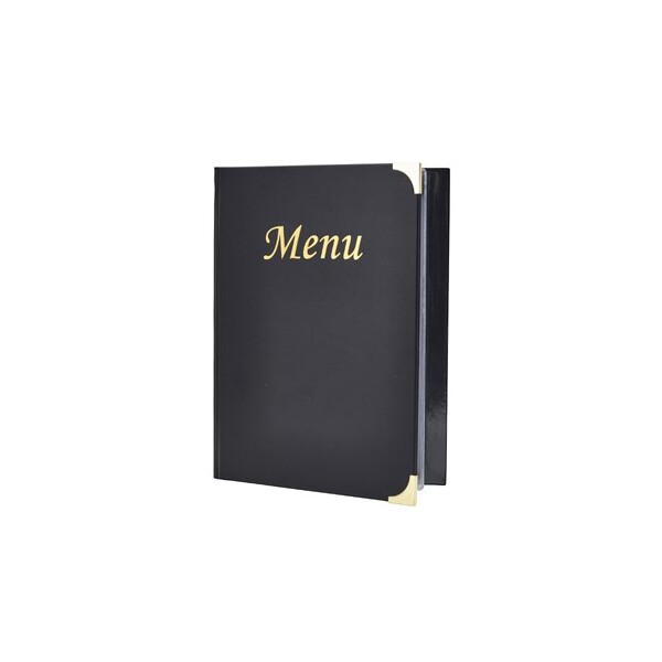 A5 Menu Holder Black 8 Pages