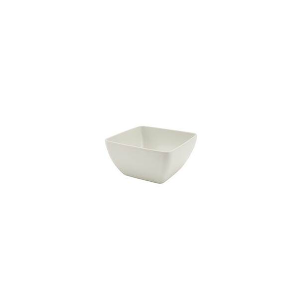 White Melamine Curved Square Bowl 10.5 X 5.3cm (W X H)