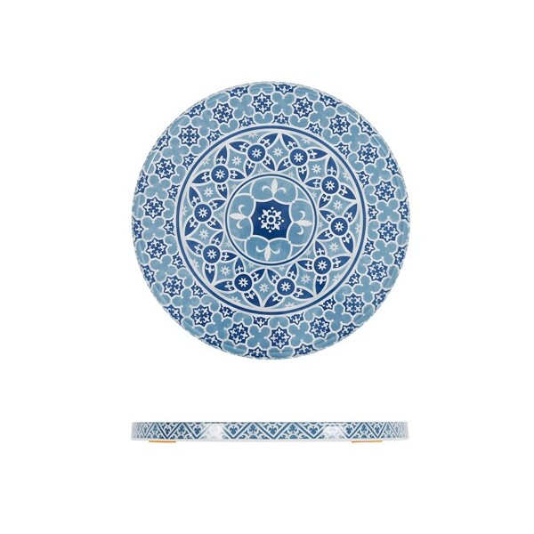 Marrakesh Blue Melamine Round Slab 28.5 X 2.25cm