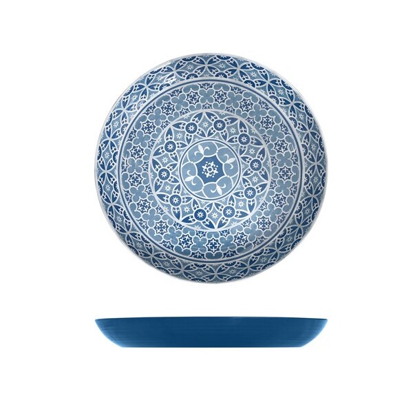 Marrakesh Blue Melamine Bowl 38 X 4.5cm