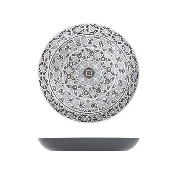 Marrakesh Grey Melamine Bowl 38 X 4.5cm