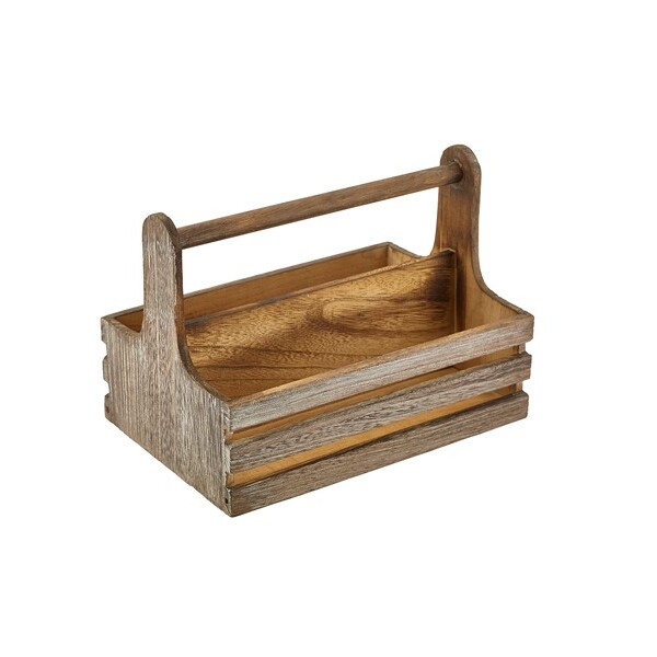 Medium Rustic Wooden Table Caddy