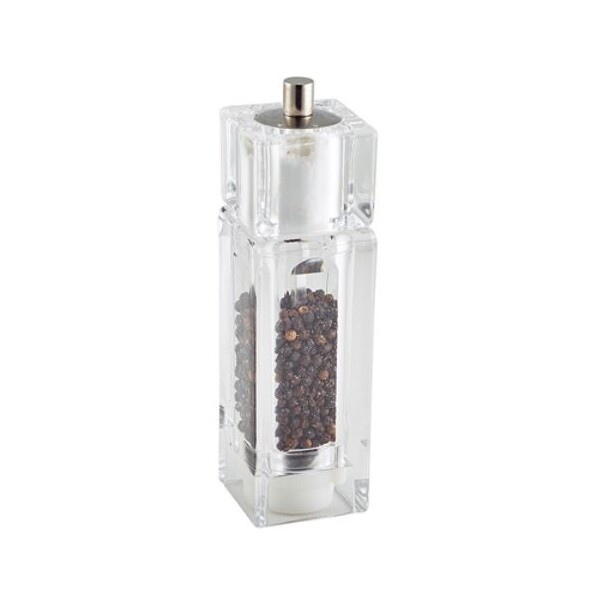 GenWare Clear Square Combi Pepper Grinder/Salt Shaker