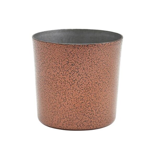 Hammered Stainless Steel Serving Cup Copper 8.5 X 8.5cm 42cl / 14.8oz (Box Of 12)