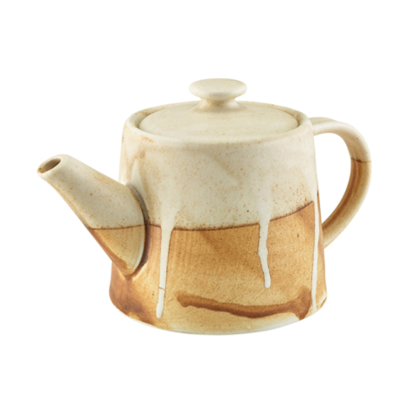 Terra Porcelain Roko Sand Teapot 50cl/17.6oz (Box Of 6)