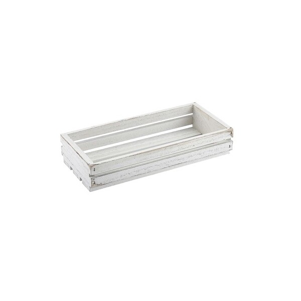 Wooden Display Crate 25cm X 12cm X 5cm White Wash