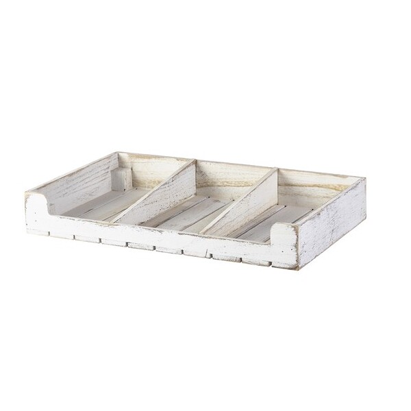 White Wash Wooden Display Crate 53 X 32 X 8cm (L X W X H)