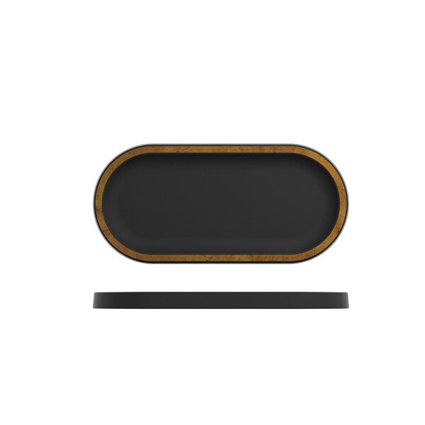 Utah Copper/Black Melamine Oval Tray 32 X 15cm