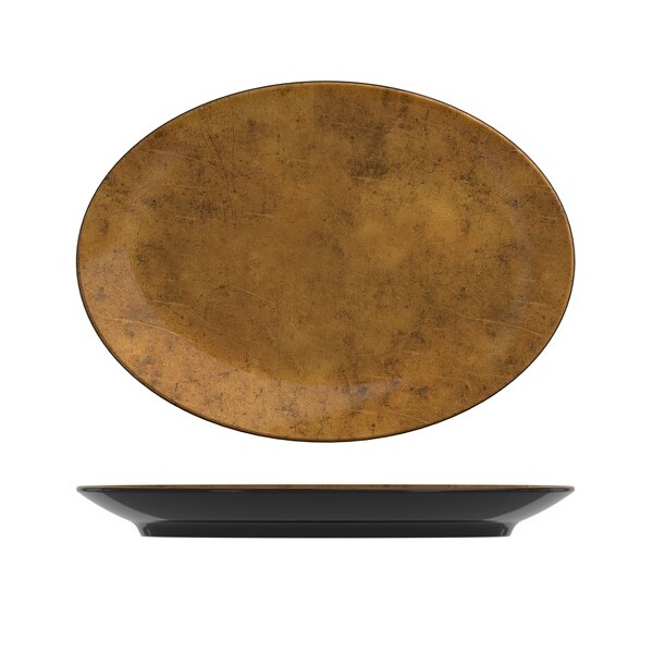 Utah Copper/Black Melamine Oval Platter 34.5 X 25cm