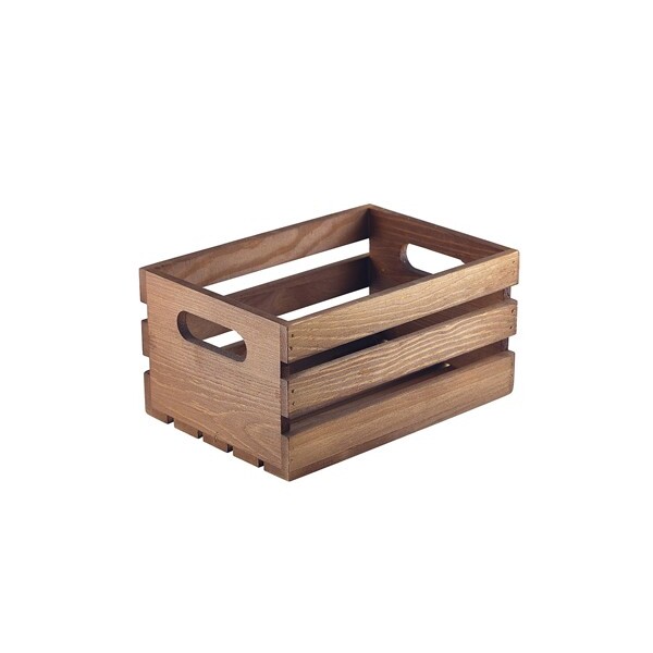 GenWare Wooden Crate Dark Rustic 21.5cm X 15cm X 10.8cm