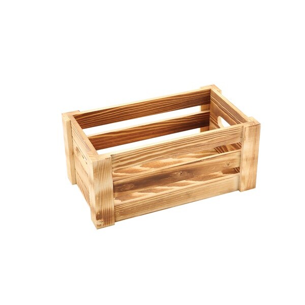 Genware Rustic Wooden Crate 27cm X 16cm X 12cm