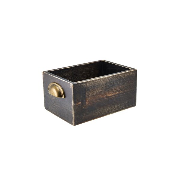 Black Wash Acacia Wood Display Drawer 21.5cm X 15cm X 11cm