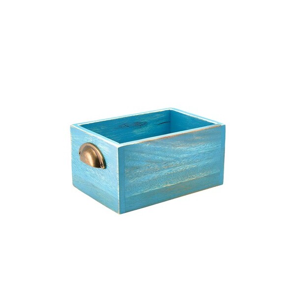 Blue Wash Acacia Wood Display Drawer 21.5cm X 15cm X 11cm