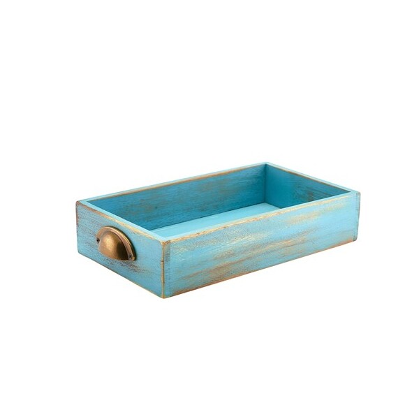 Blue Wash Acacia Wood Display Drawer GN 1/3