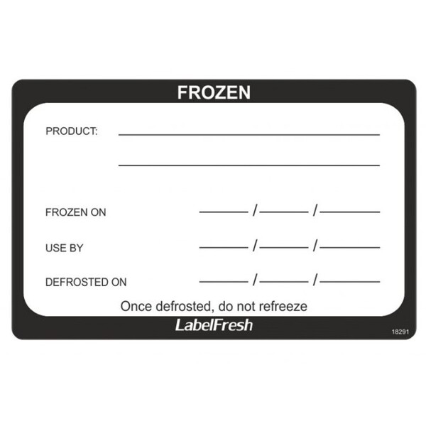 Harfield Removable Warning Label Roll Of 500 - FROZEN (801FRO)