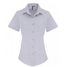 Stretch Fit Cotton Poplin Blouse Short Sleeves