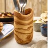 GenWare Olive Wood Rustic Cutlery Holder