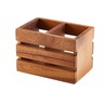 GenWare Acacia Wood 2 Compartment Cutlery Holder