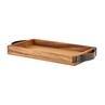 GenWare Acacia Wood Serving Tray With Metal Handles 32.5cm X 17.5cm X 3.5cm