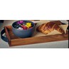 GenWare Acacia Wood Serving Tray With Metal Handles 32.5cm X 17.5cm X 3.5cm