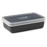 Harfield Black Rectangular Bowl With Clear Lid 950ml (A695BLA)